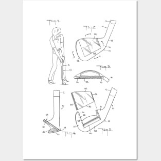 Golf Club Vintage Patent Hand Drawing Posters and Art